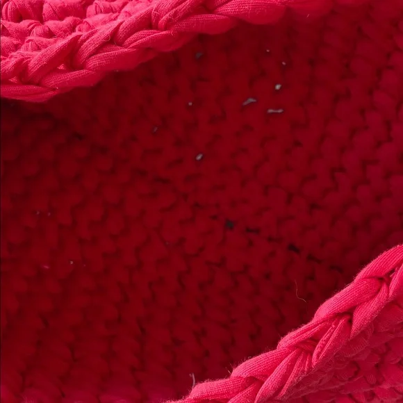 Handmade Red Knit Bag - Picture 5 of 5
